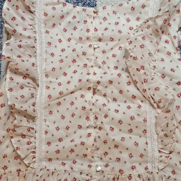 Polo Ralph Lauren Rose print sleeveless dress with ruffles sleeves size 16 - Picture 3 of 9